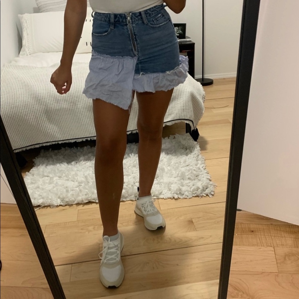 Contrast Patchwork Denim Mini Skirt - from Spain!
